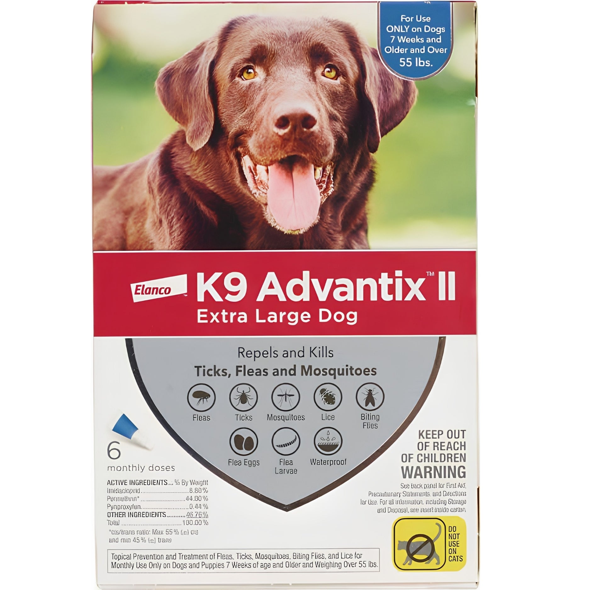 Elanco K9 Advantix II for Extra Large Dogs Over 55lbs 6 Monthly Doses