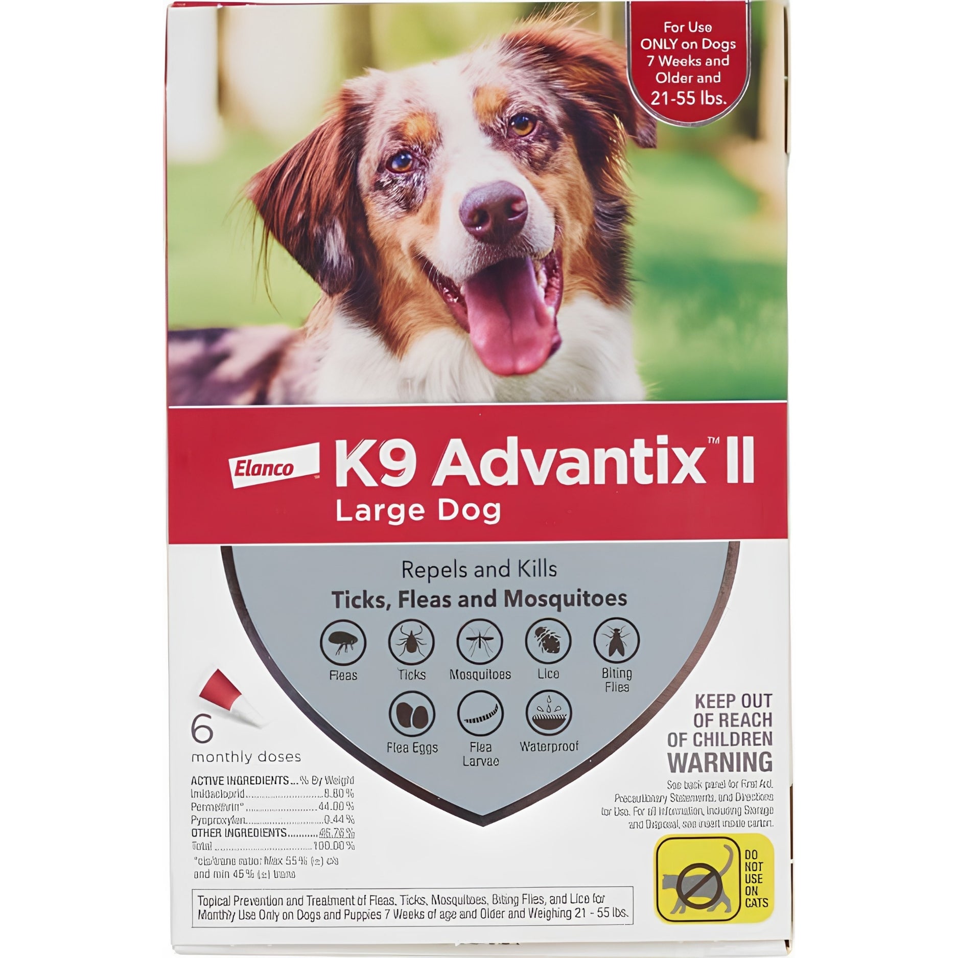 Elanco K9 Advantix II For Large Dogs 21-55 Lbs 6 Monthly Doses