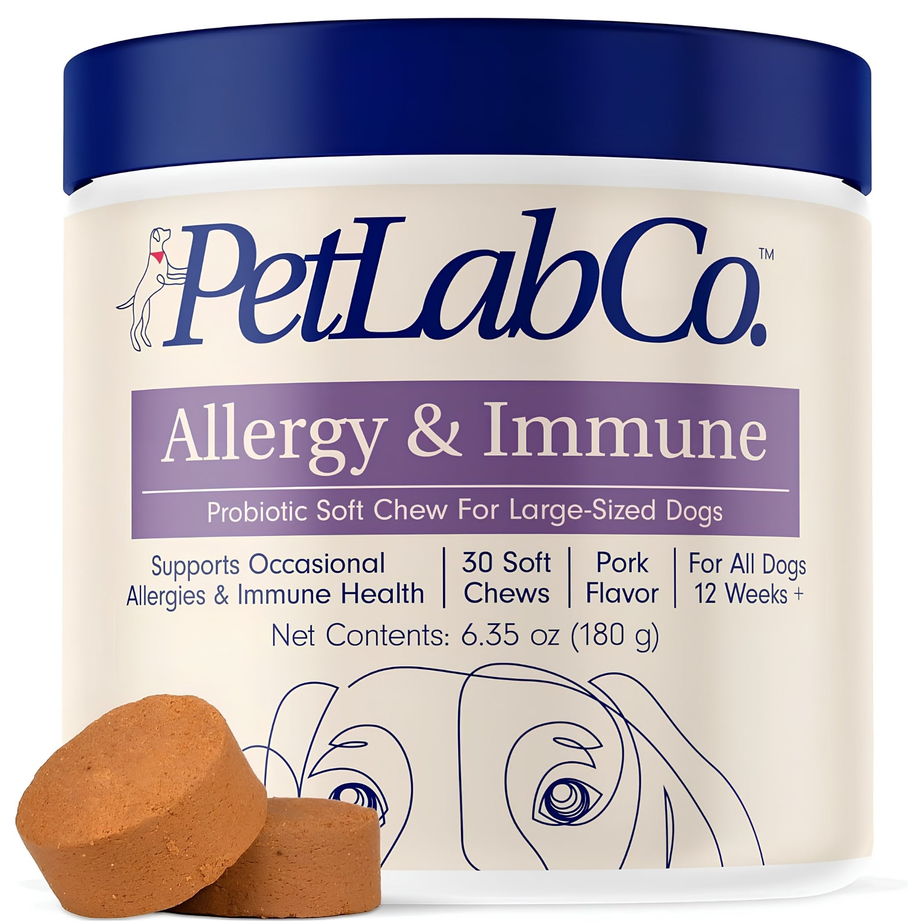 PetLab Co ALLERGY & IMMUNE Probiotic 30 Soft Chew For Dogs Pork Flavor