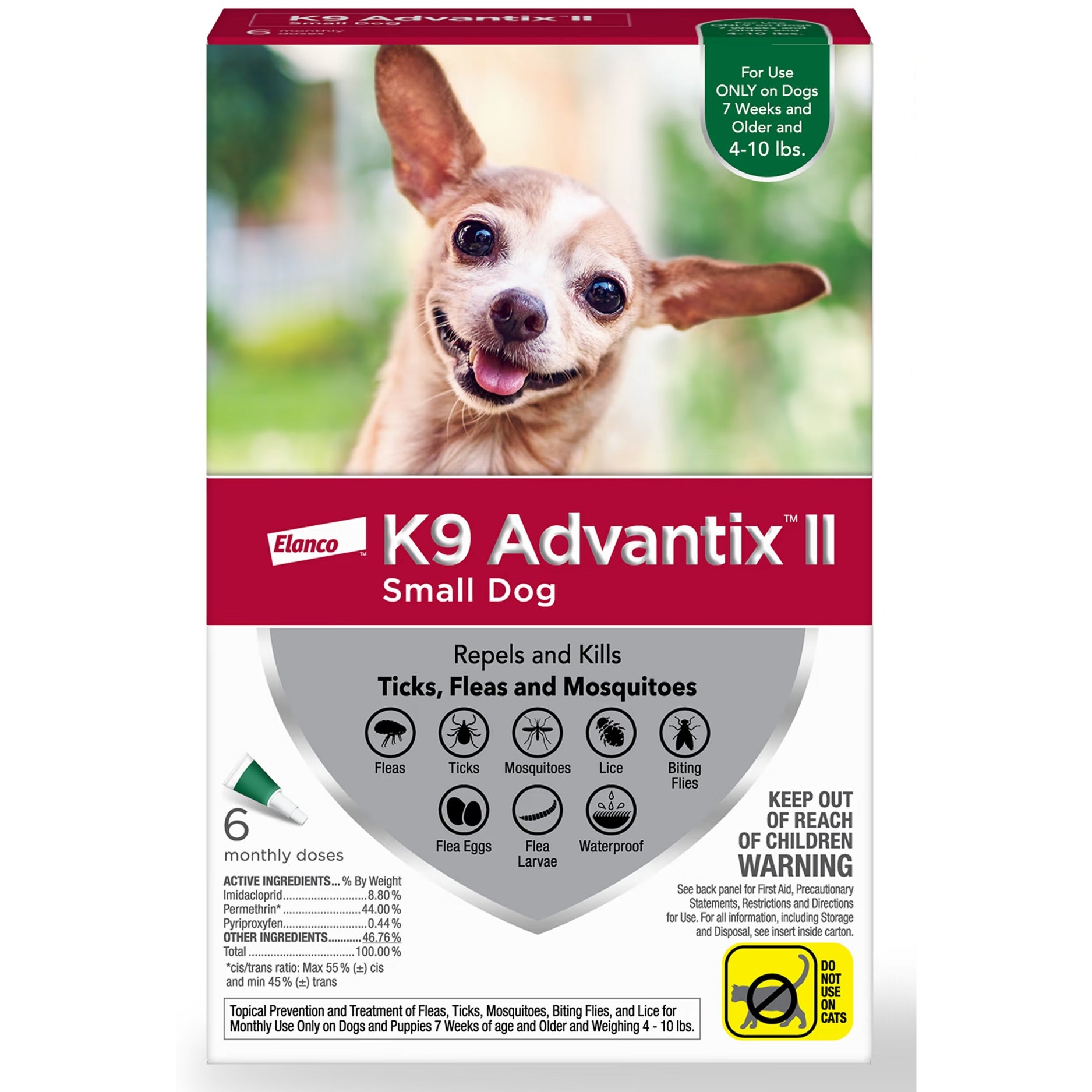 Elanco K9 Advantix II Flea Tick Small Size Dog 6 Month Supply 4-10lbs